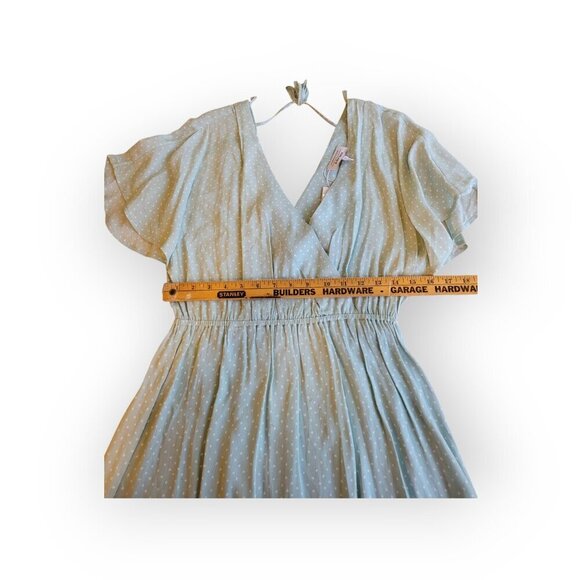 & Other Stories NWT Tie-Back Mint White Boho Dress Size 8 - Picture 6 of 10